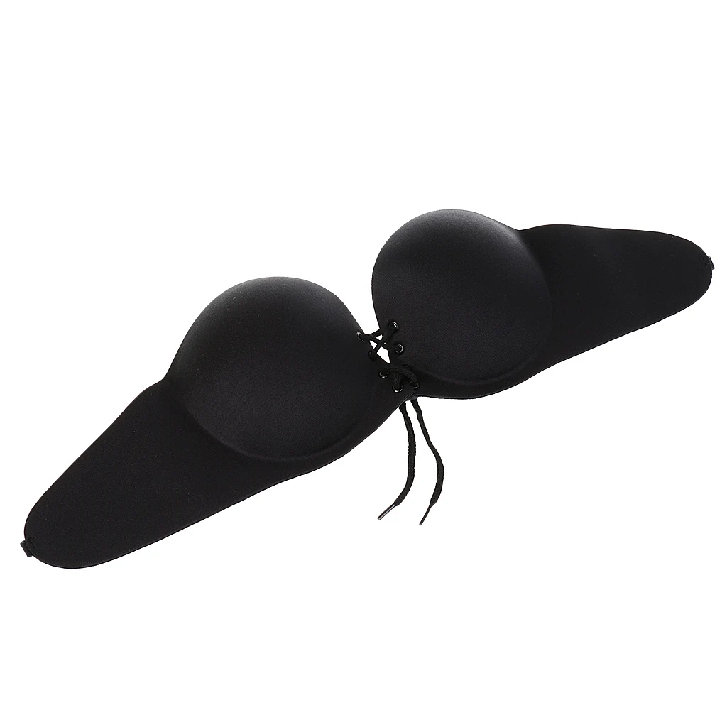 Women Strapless Backless Self-Adhesive Invisible Reusable PushUp Bra with Shoulder Strap Durable and Breathable Underwear 