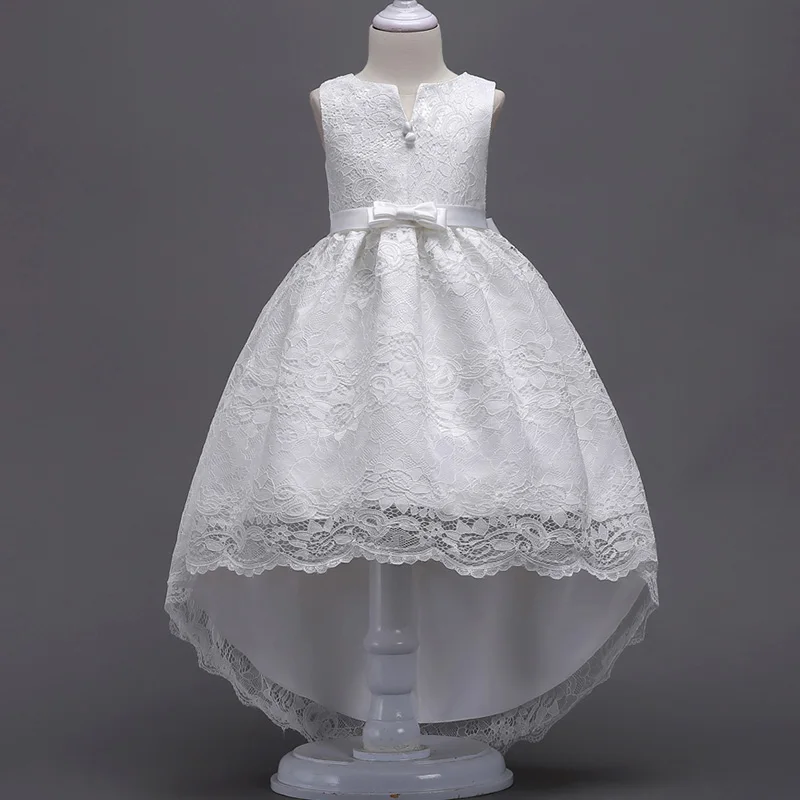 Girl flower princess dress kids lace trailing dress children show dress first communion dresses 3-14 year baby costume vestidos
