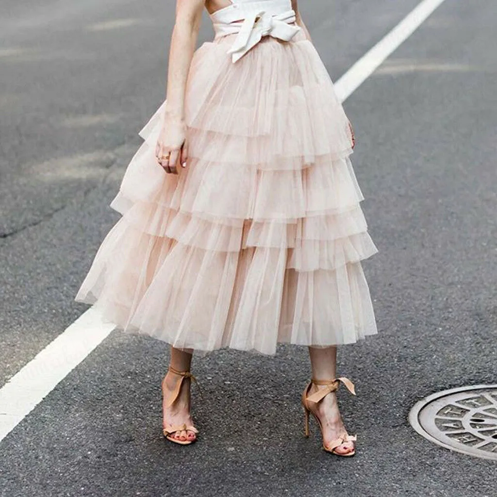 

Women Retro Skirt For Wedding Fashion Vintage Long Skirts Crinoline Underskirt Ball Gown Empire Voile Tulle Petticoat Apr23