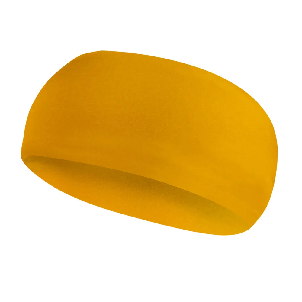 Женская Мужская спортивная повязка от пота на голову для йоги, спортзала, повязка для волос, эластичная резинка для волос, тюрбан, повязка на голову для спорта#2W - Цвет: Цвет: желтый