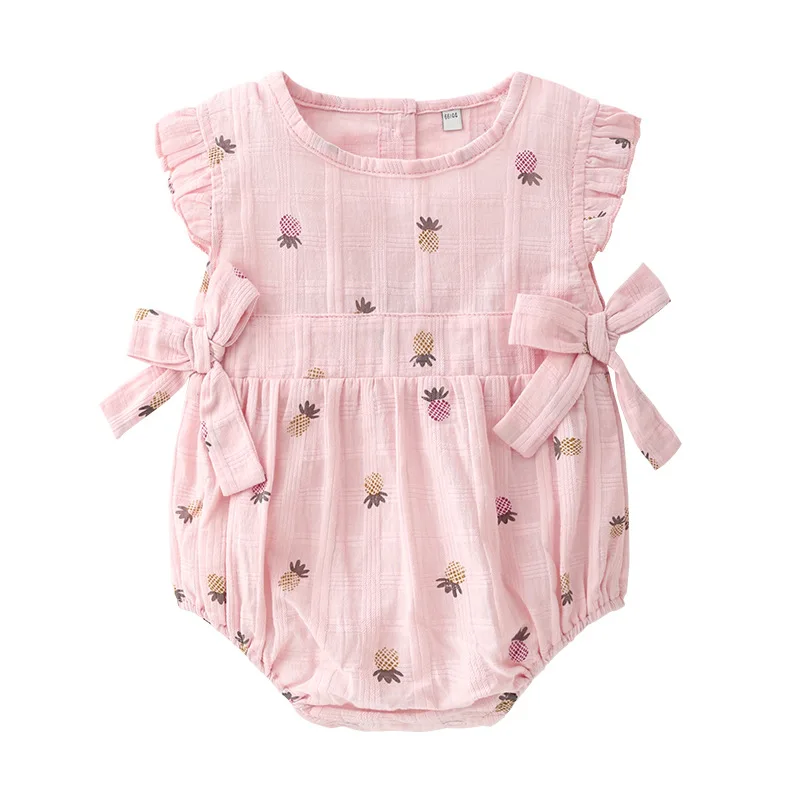 Verão Recém-nascido Bebê Macacão Voar Manga Algodão Crianças Roupas Menina 0-24 Meses Topos 2020 Mãe 2 High Quality Mamãe e Bebê