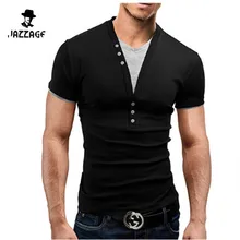 T Shirt Homme 2016 de Manga Corta Camiseta Con Cuello En V Falso de Dos Los Hombres adelgazan La Camiseta Camisetas Moda Hombre Tee Shirt Homme Plus VHNE