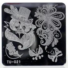 6*6 см квадратная пластина из нержавеющей стали TU серии дизайн ногтей изображения Konad печати штампы маникюрные шаблон