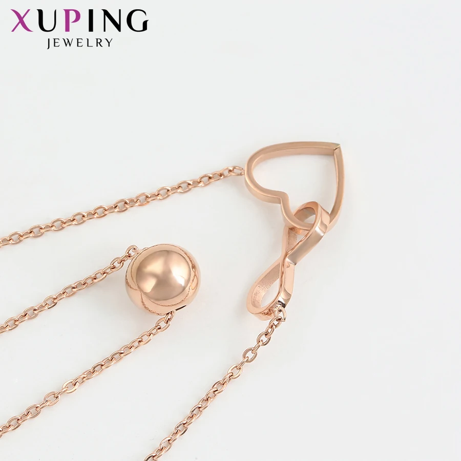 Xuping Винтаж темперамент дамы простота Стиль розовое золото Цвет колье с покрытием для женщин красивые подарки на день рождения S137.5-45525