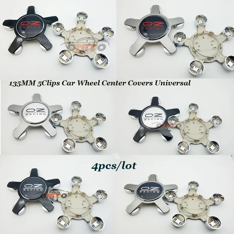 

For OZ O.Z Racing Universal 135MM 5 Clips For Skoda VW Audi 4pcs/lot Car Wheel Center covers Auto Emblem Logo badge Caps