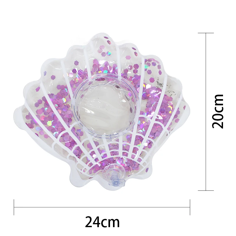 Малый Кубок Shell сиденье с блестит плавающей надувные напиток держатель Плавание ming бассейн для купания пляжные вечерние Детские Плавание