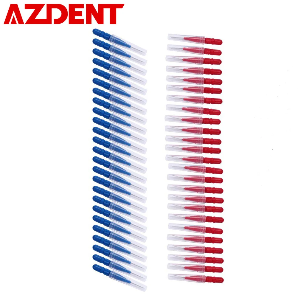 AZDENT 50 шт. межзубная щетка зубная нить головка Мягкая палочка для чистки зубов