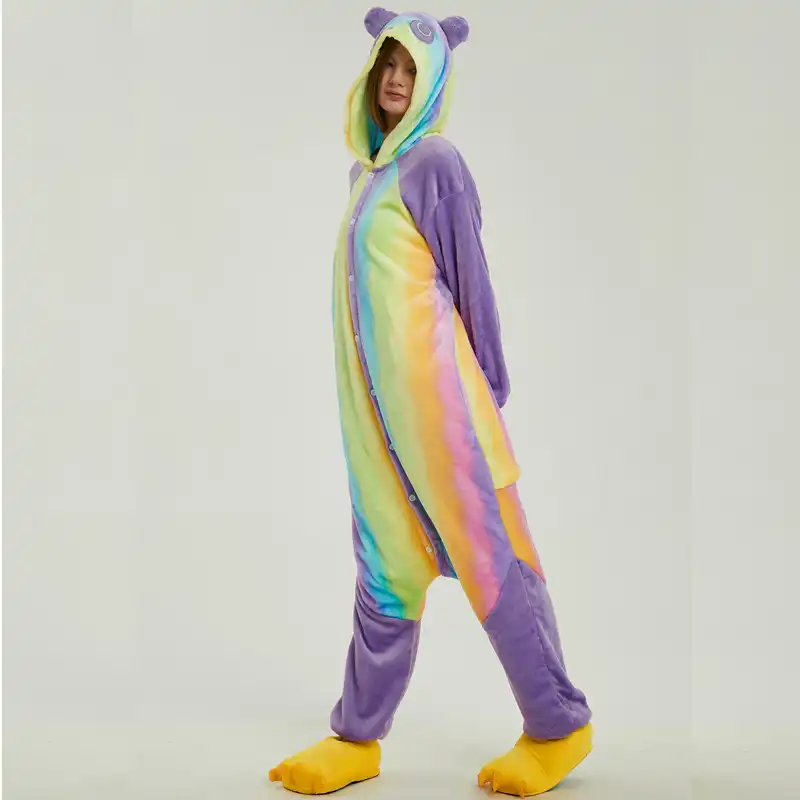 care bear Пижамы с радужной пандой кигуруми женские тапочки для взрослых комбинезон