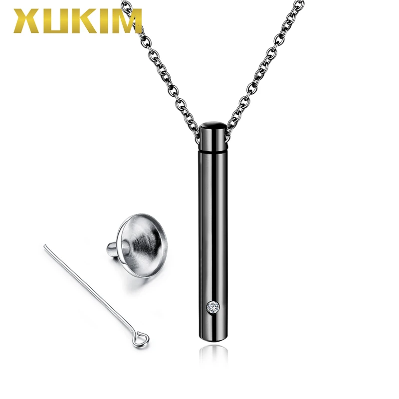 WPO407-7 Xukim ювелирные изделия Духи Ожерелье Подвески цилиндр ПЭТ кость пепельница