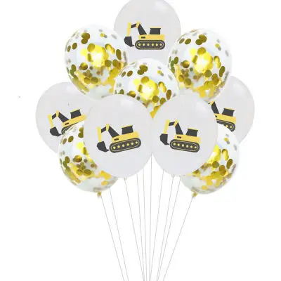 Baby shower Construction vehicle theme birthday decoration baby child birthday party supplies baby shower decoration car party - Цвет: 15pcs balloon6