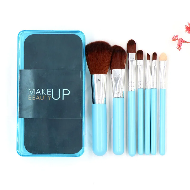 

7pcs/set Makeup Brush Set Professional Mini Makeup Brush Set Cosmetic Set Assembly Translucent Plastic Box Cosmetic Brush