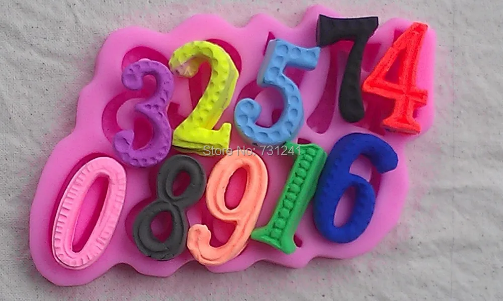 

New Arrival! Design 170 Big Size Numbers 0 to 9 Silicone 3D Cake Fondant Mold, Sugar Lace Mold,Cake Decoration Tool