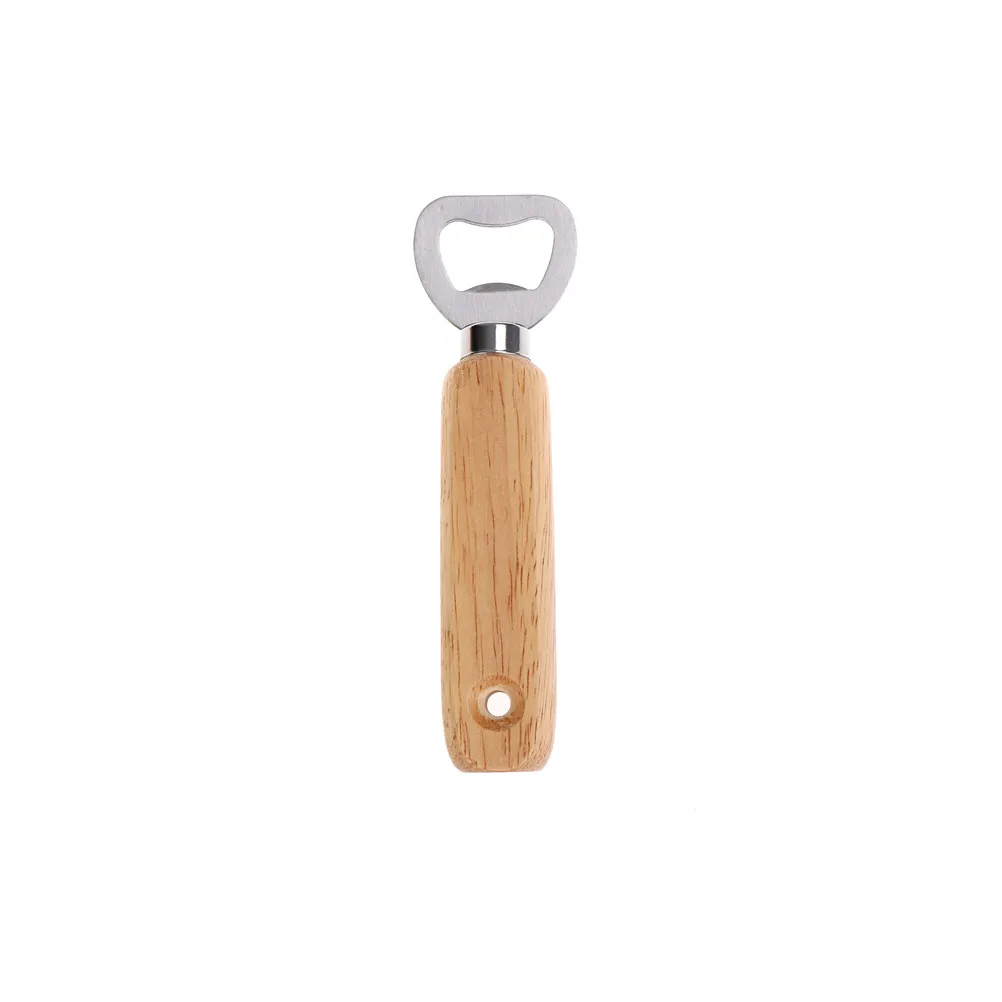 

1PCS Wine Beer Glass Cap Bottle Opener Wood Handle Handheld Bartender Bottle Opener Kitchen Bar Tools