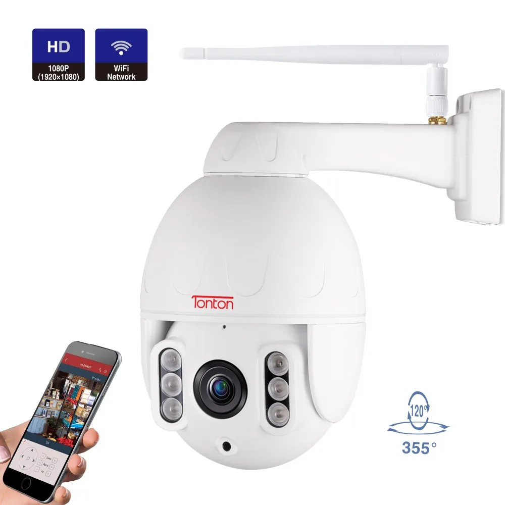 Tonton 1080P WIFI Camera Outdoor Wireless PTZ Security IP Camera Speed