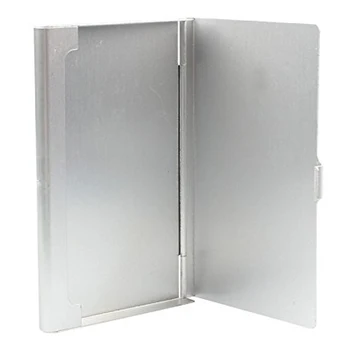 

Nice Creative Aluminum Holder Useful Box Cover Credit Business Card Wallet (Silver)