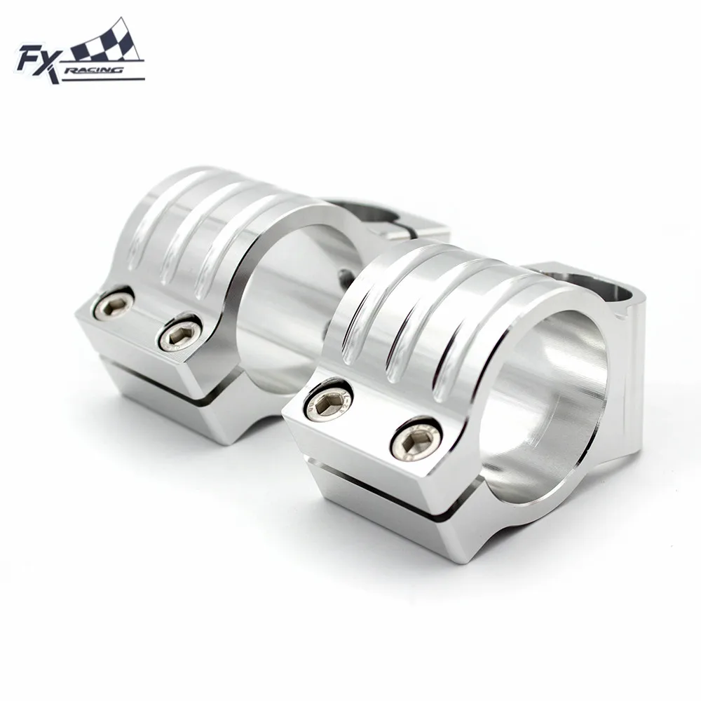 Silver 31mm 55mm CNC 7/8" 22mm Handlebar Clip On Motorcycles Handlebar