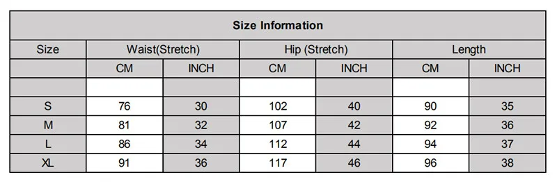 size table