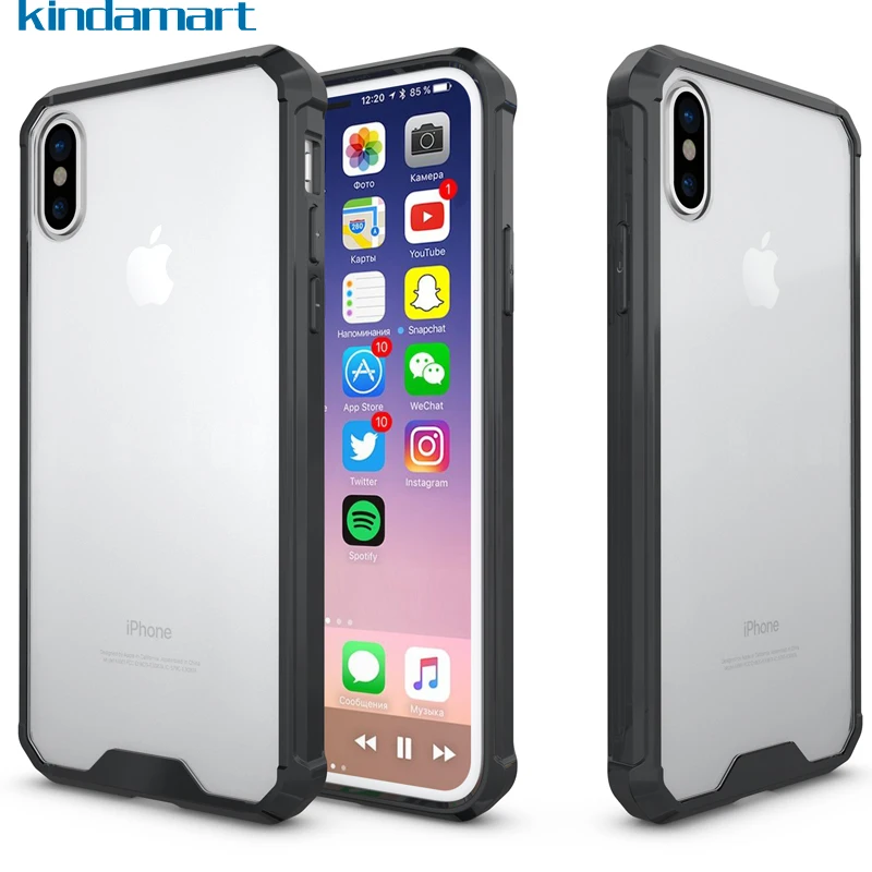 Fashion Tough Clear Phone Case For iPhone X Case Hybrid Shockproof