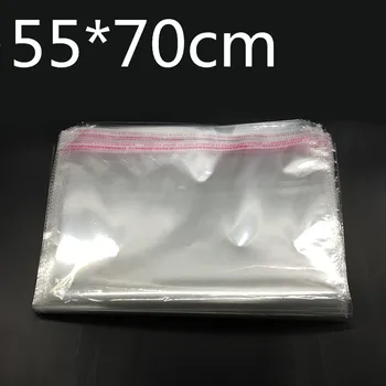 

100 Pcs Clear Self Adhesive Seal Plastic Bags Transparent Opp Packing Bags 55x70cm