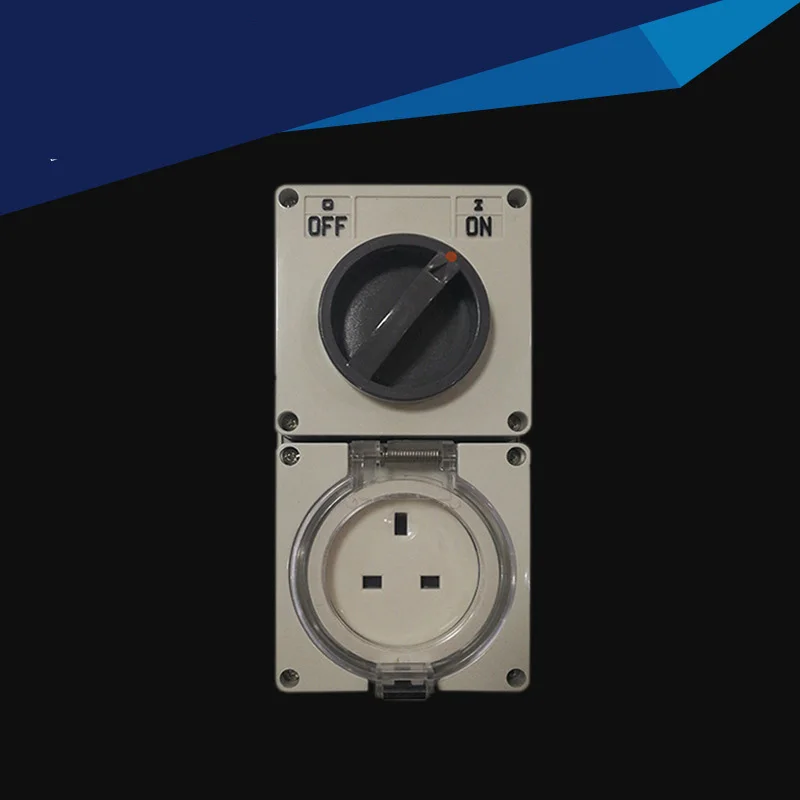 

IP66 Outdoor Socket Waterproof Dust-proof Socket, 250V13A UK Standard Electrical Outlet Grounded Wall Switch Socket