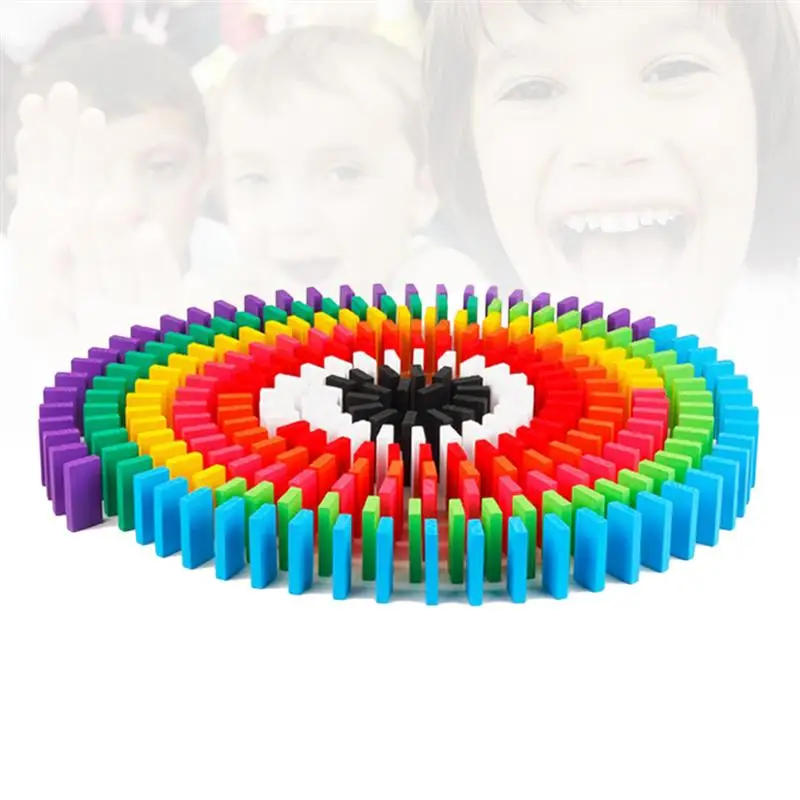 200 шт. домино кирпичи деревянные радужные цветные Ранние развивающие строительные блоки детские игровые Игрушки для детей ясельного возраста
