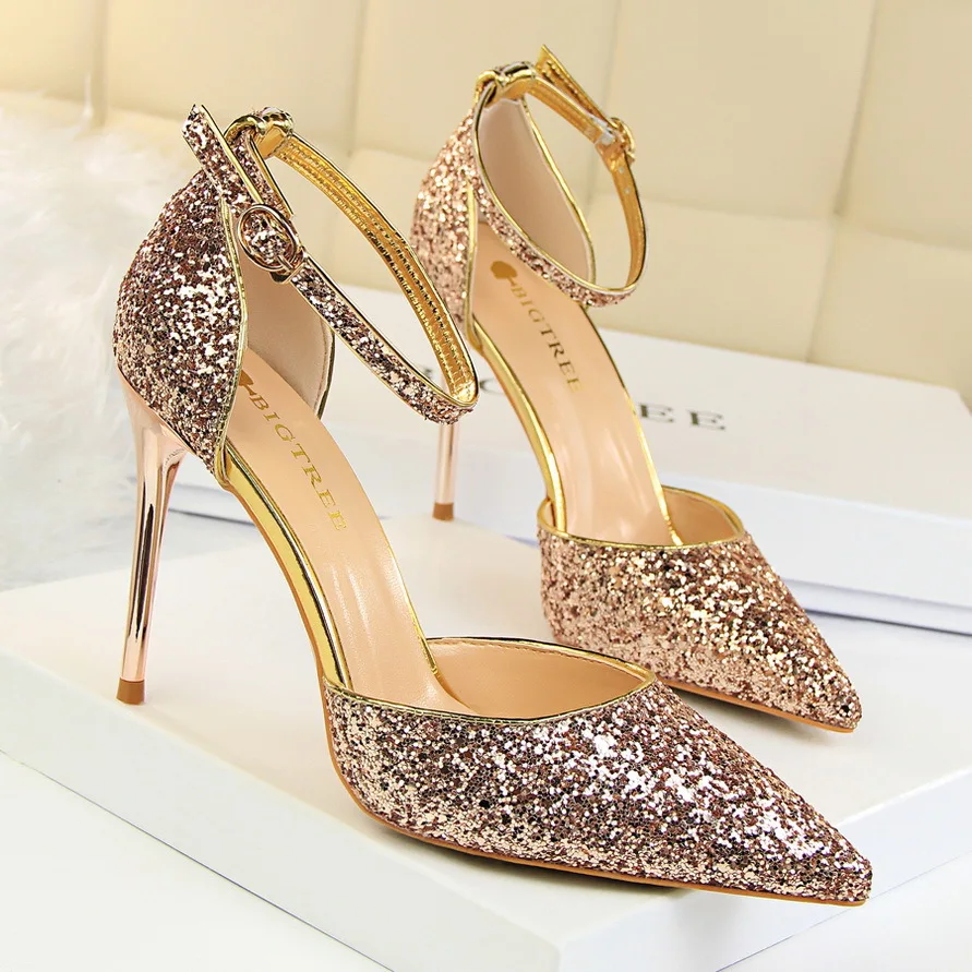 

Sequin Women Pumps Extrem Sexy High Heels Ladies Shoes Shallow Women Shoes Fashion Wedding Shoes Sexy Female Shoes