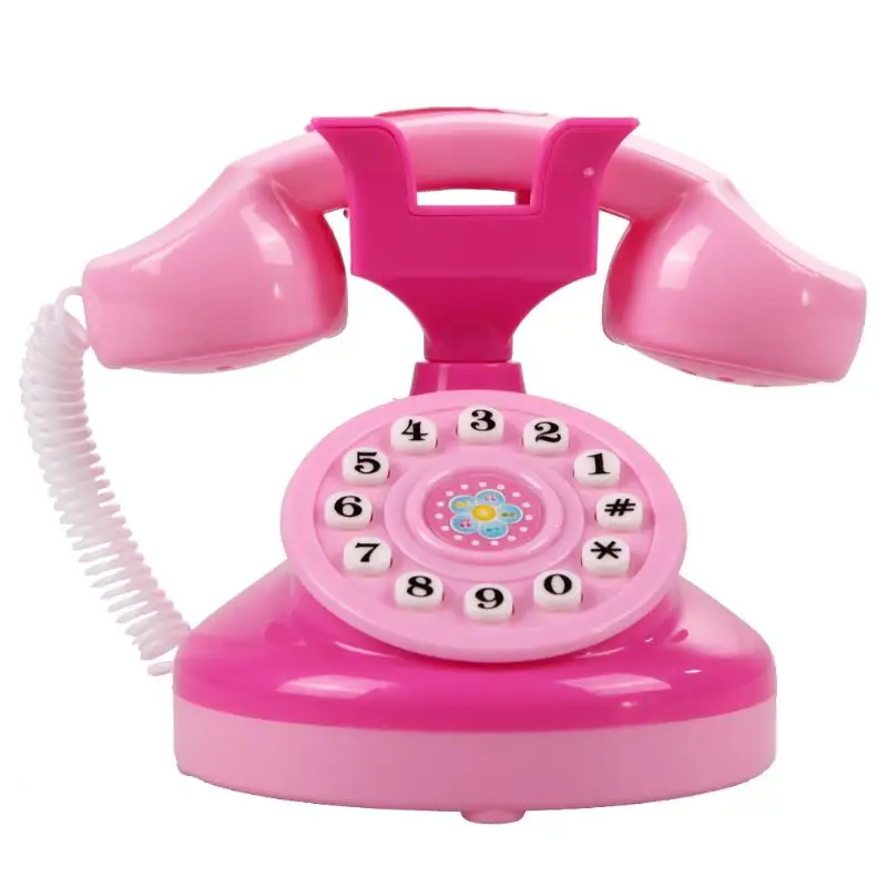 Розовый телефон игрушка образования детей Emulational Пластик телефон претендует игрушки для девочек электронные Розовый игрушка телефон