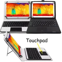 3in1 Universal Dechatable Bluetooth Keyboard w/ Touchpad & PU Leather Case Cover For tablets 8.9”-10.6” Android/Windows/IOS