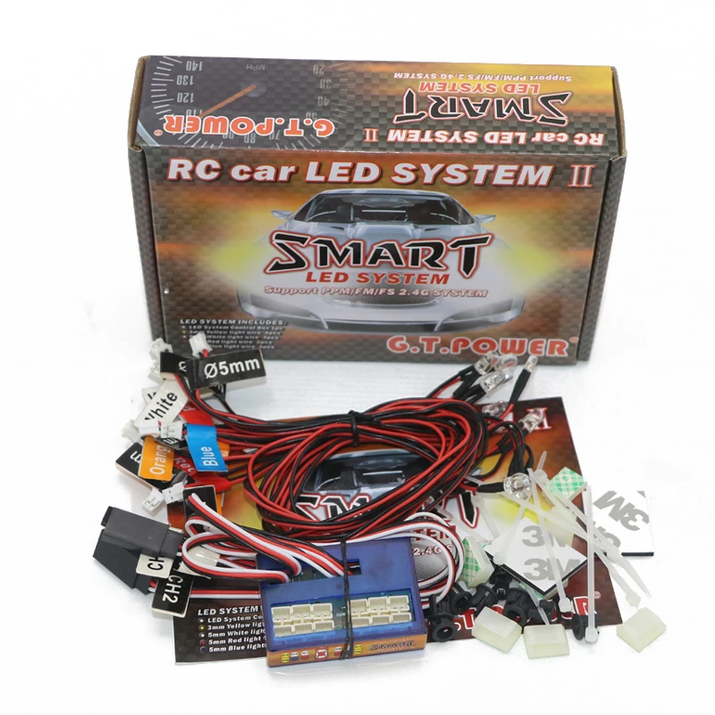 GT power RC Car lighting 12 LED Intelligent controllable linkage model lights 2 PPM FM FS