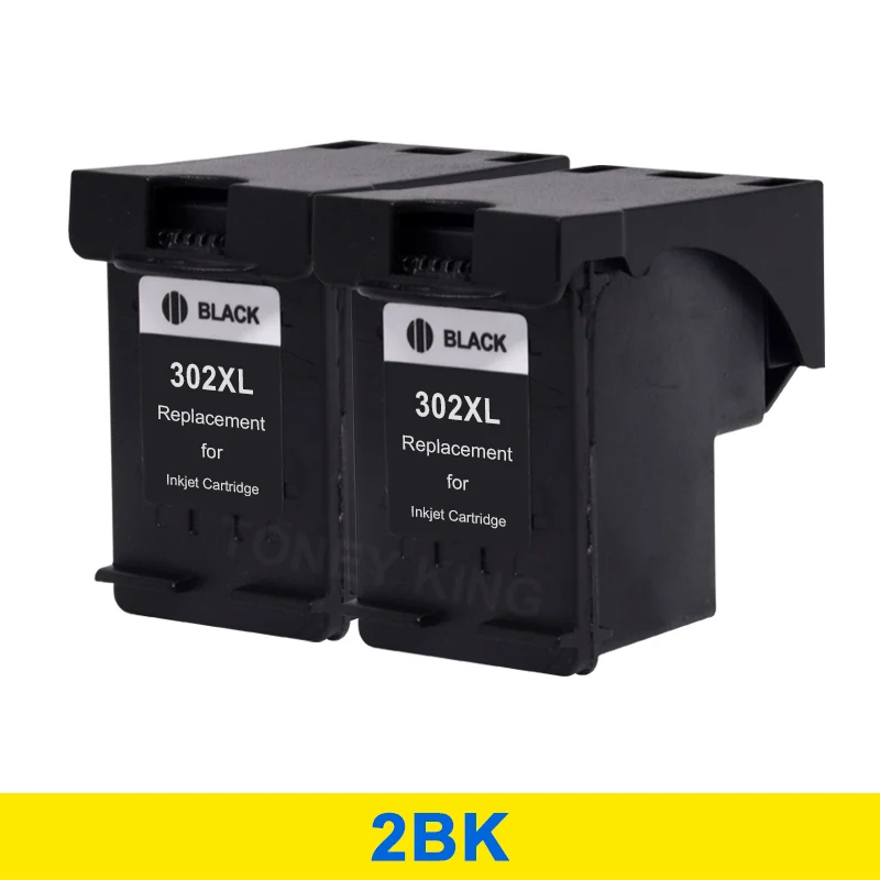 Toney universal(король 302XL переработанный чернильный картридж Замена для hp 302 XL для hp 302 XL для hp Deskjet 2130 2131 1110 1111 1112 принтер - Цвет: 302 BK X 2