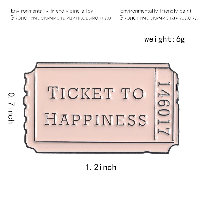 Qihe ювелирные изделия, булавка для билетов, розовый, желтый, для билета в любую точку, для билета на самолет, для счастливого билета, значки, подарок для любителей путешествий, счастливые значки