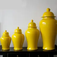 Jingdezhen керамическая банка для дужек ручной работы желтая