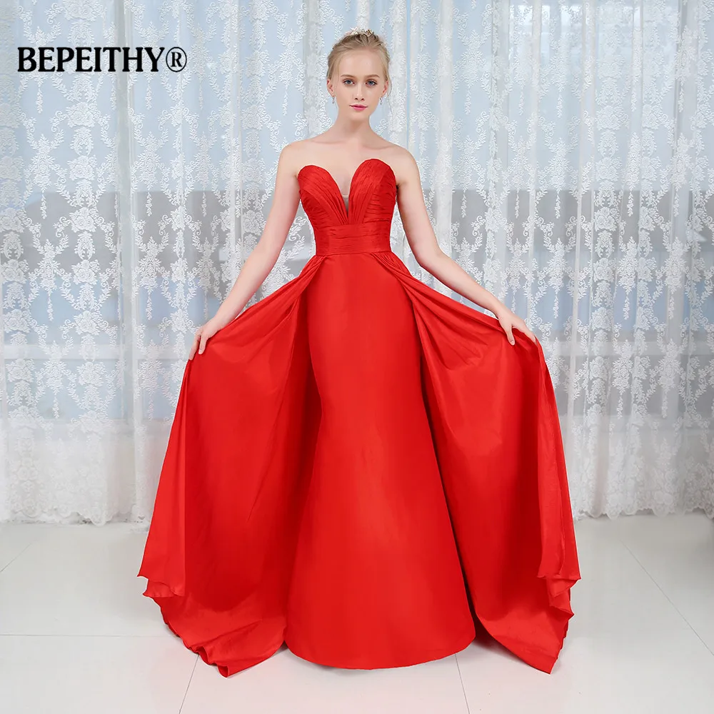 

Long Evening Dress 2017 New Arrival Formal Dresses Vestido De Festa Longo Fast Shipping Red Taffeta Shopping Sales Online 2019