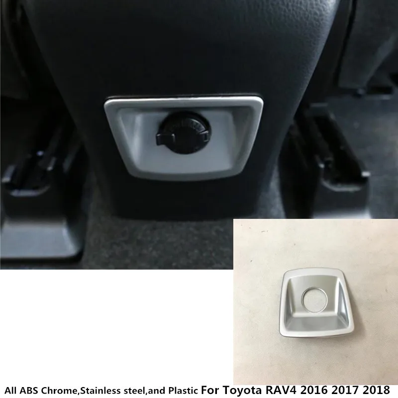 For Toyota RAV4 2016 2017 2018 ABS chrome font b Car b font Armrest Box Rear