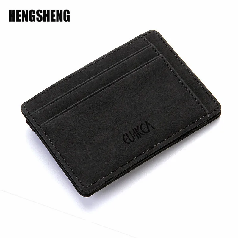 

Frosted Magic Wallet Casual No Zipper PU Leather Organizer Wallets Mens Multiple Card Position Wallet ZF9826