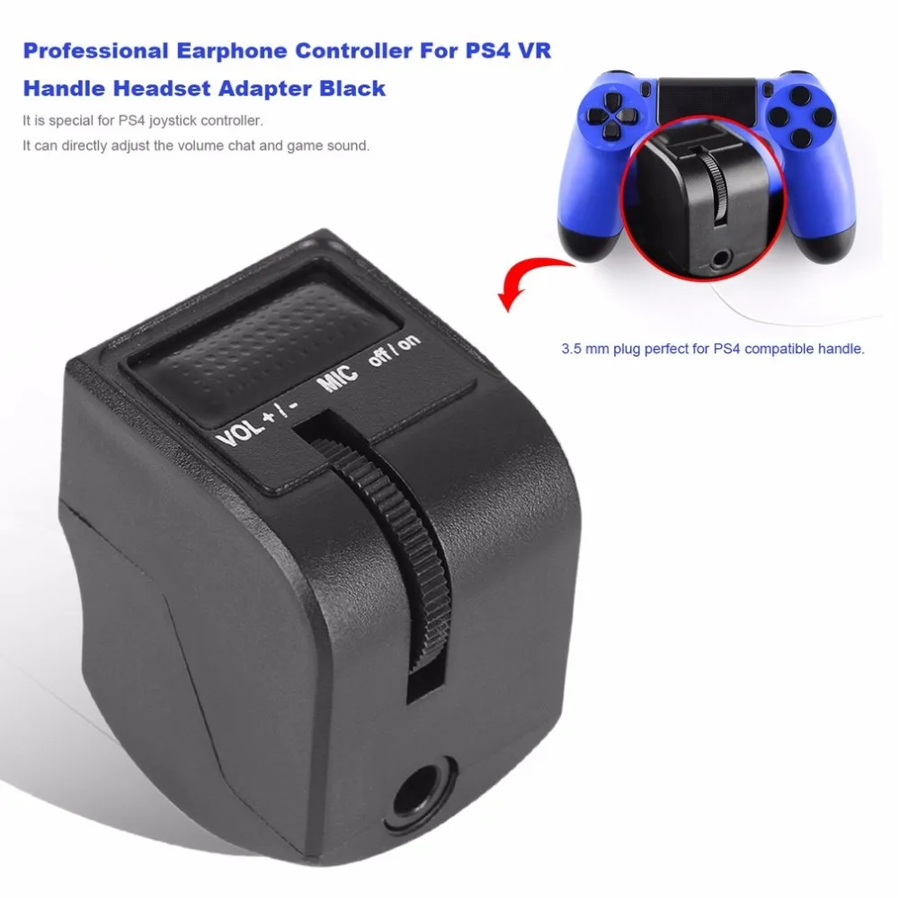 

Newest Earphone Controller For PS4 VR Handle Headset Adapter Professional For Chatting Volume Control And Game Sound