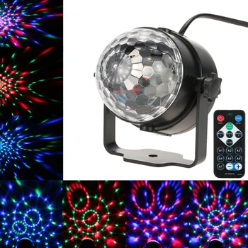 

New 3W RGB Remote Control Mini LED Magic Ball Lamp UK/US/EU Plug Stage Effect Light for Disco KTV Club Bar Home Party