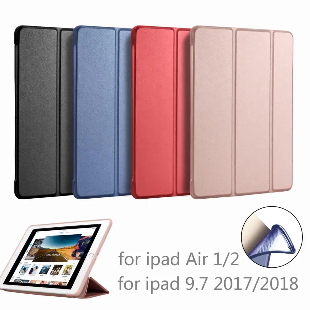 PFHEU Чехол для iPad 9,7 / A1822 A1893 силиконовый мягкий чехол из искусственной кожи для iPad Air 1/Air 2