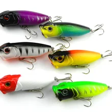 30 шт. поппер плавать рыбалки приманки пластиковые искусственные рыболовные приманки 6.5 см 11.8 г 6# топ воды колебание бас рыболовные снасти воблеры рыбалка pesca