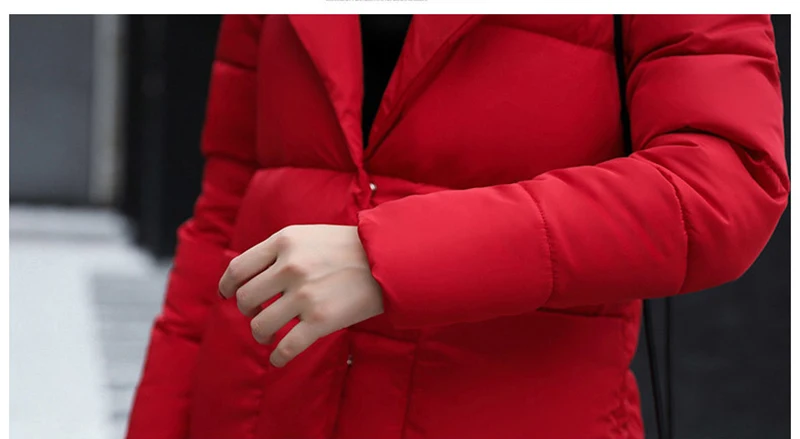 2017, Новая мода Женская куртка-парка осень-зима длинный теплый женский пиджак Высокая Качественный хлопок-ватник плотное пальто yp0395
