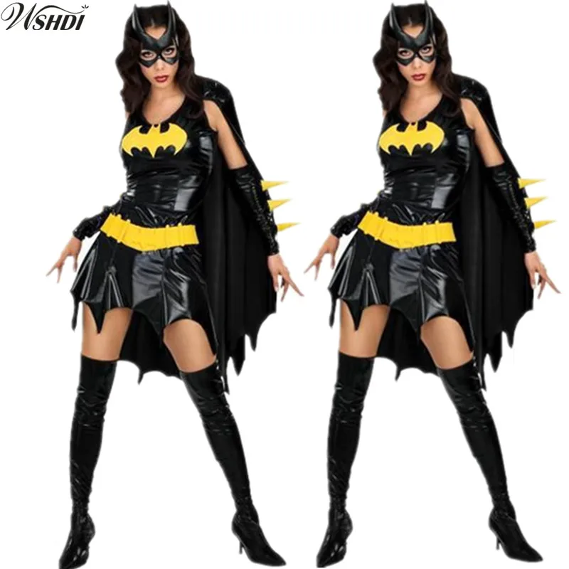

Adult Batman Costume Halloween Bat Party Cosplay Costume For Women Superhero Costumes With Mask Cape