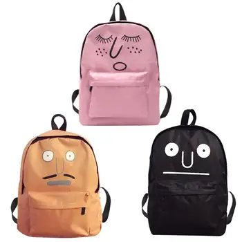 

Lovely Unisex Women Canvas Backpacks Preppy Chic Smiling Face Printing Backpack School Bags Rucksack Mujer Mochila Feminina
