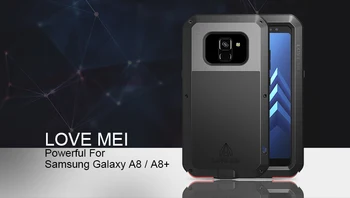

Original Love Mei Powerful Case For Samsung GALAXY A8/A8+ 2018 Waterproof Shockproof Aluminum Case Cover + Tempered Glass