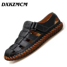 DXKZMCM мужские сандалии из натуральной кожи мужские летние дышащие мужские пляжные кроссовки