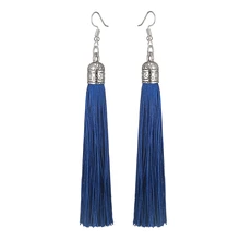 LOVBEAFAS 2pairs Tassel Earrings Women Fashion Jewelry Bohemian Drop Dangle Long Earrings Silk Fabric Ethnic Vintage Earrings women fashion bohemian ethnic fringed tassel earrings circle three dimensional flowersdrop dangle earrings