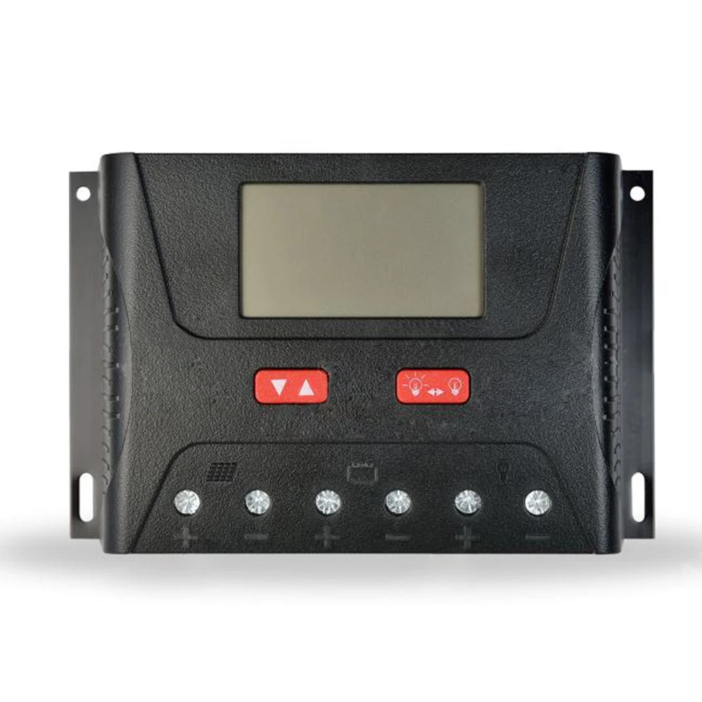 

12V 24V Easy Install Solar Controller USB Port LCD Display Multi Use Charge Regulator Press Button Auto Adjustable Home PWM