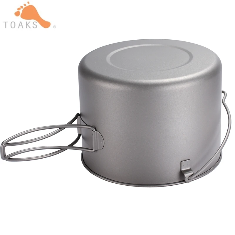 TOAKS colgar Pot Camping al aire libre de utensilios de cocina de Picnic olla ultraligero de titanio olla con tapas y plegable 1600 ml POT-1600-BH