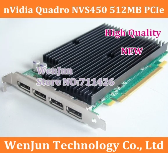 Free shipping by DHL/EMS Quadro NVS450 512MB PCIe graphic video card 1 year warranty high quality