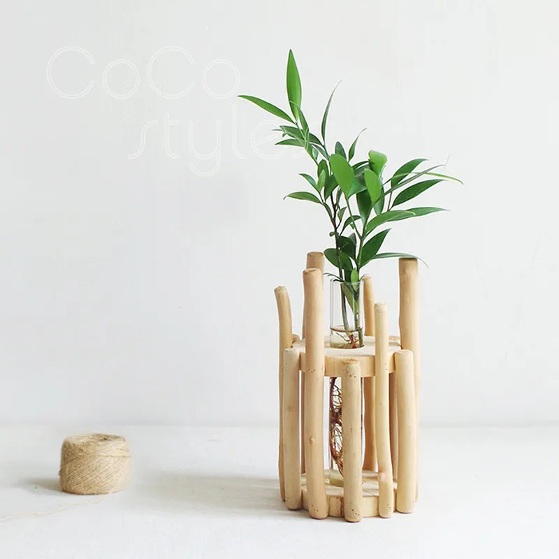 

Cocostyles exquisite mini wooden vase flower in art style for home goods decorative vase natural wedding centerpieces
