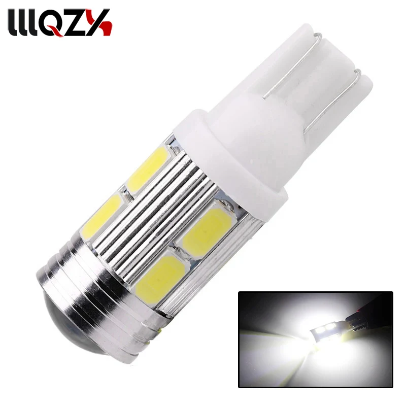 

1x T10 194 192 921 Super Bright 10 SMD 5630 5730 LED Auto Parking Light W5W WY5W 501 Car Reading Lamp Wedge Tail Side Bulb DC12V